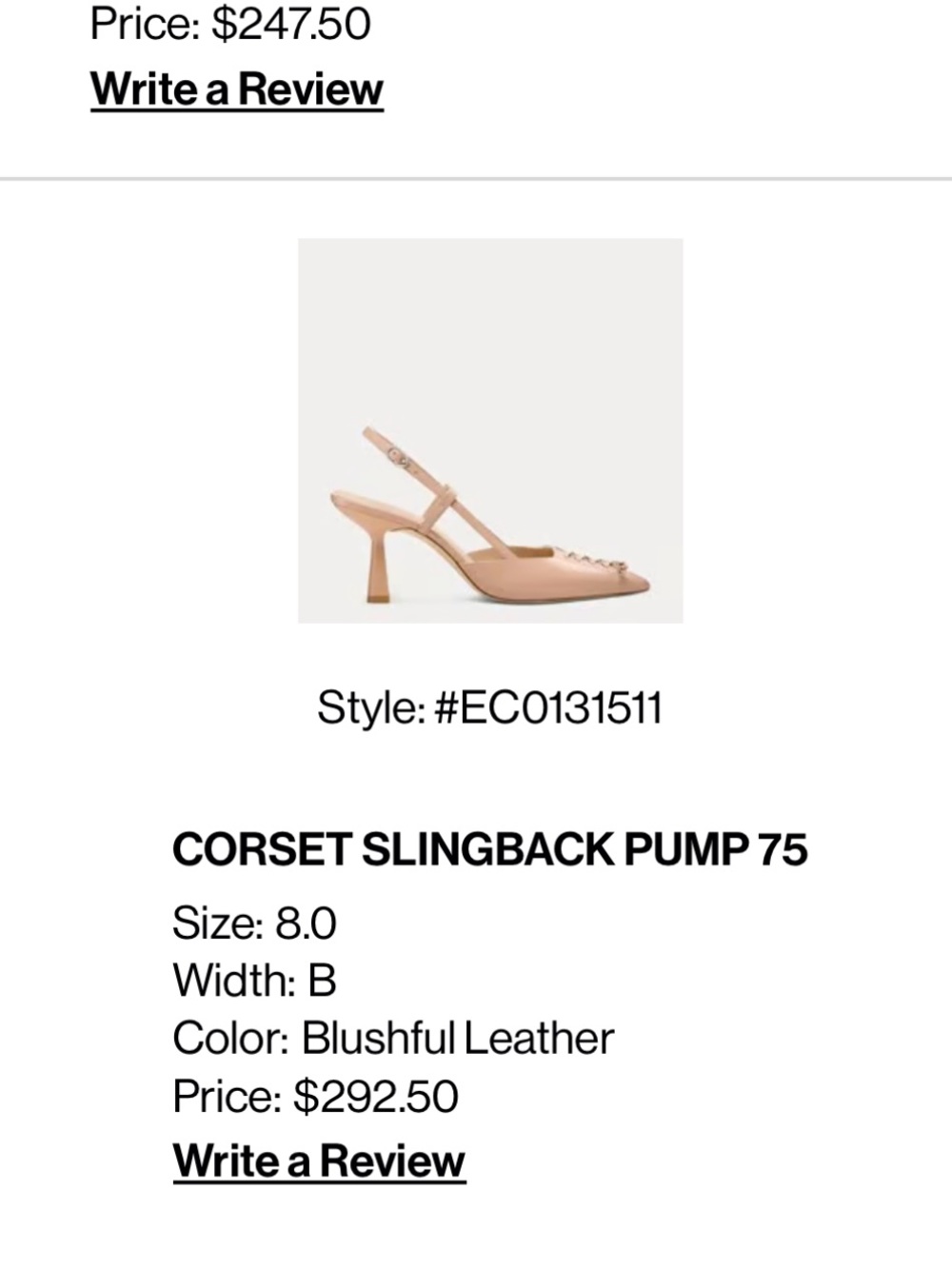 Stuart weitzman CORSET SLINGBACK PUMP 75 size 8